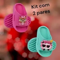 Chinelo Nuvem infantil Kit com 2 Pares  para Meninas Papete confortável