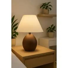 Abajur Elipse Luminaria Cerâmica Bivolt Cúpula Decoração Quarto Escritório Sala Várias Cores