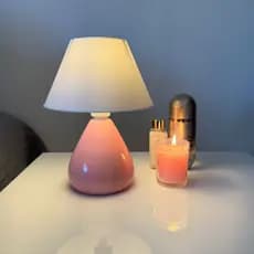 Abajur Luminaria em Cerâmica Gota Com Cúpula para Decoração Quarto Sala Escritório Várias Cores