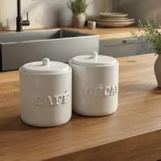Lançamento – Kit Potes de Cerâmica Café e Açúcar Artesanal Decorativo Condimentos
