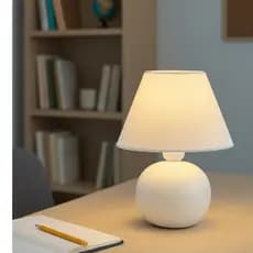 Abajur Luminaria Cerâmica Com Cúpula Quarto Decoração Adulto Escritório Infantil
