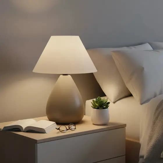 Abajur Luminária de Cerâmica com Cúpula para Decoração Quarto Escritório Sala