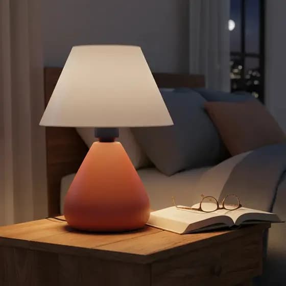 Abajur Luminária de Cerâmica Gota Bivolt Com Cúpula para Decoração Quarto Sala Escritório