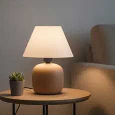 Abajur Luminaria Cerâmica Bivolt Com Cúpula para Decoração Quarto Escritório Sala Decoração