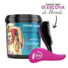 Creme Alisante Bottox Vintage Hair 1kg + Escova Hair