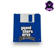 GTA San Andreas Chaveiro Retrô Disquete em Azul