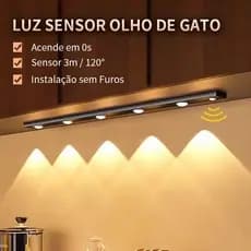 40/60/80cm Fita LED Sensor Inteligente USB Recarregável para Guarda-Roupa Quarto 202