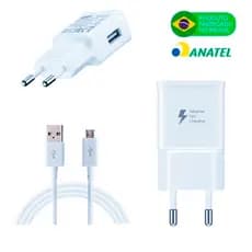 Carregador Samsung Turbo + Cabo Micro-Usb J5 J6 J7 J8 A01 A02 A03 A10 S5 S6 S7 Original