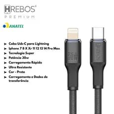 Cabo Lightning 30W Hrebos Trançado Turbo Compatível MAC iPad iPhone 7 8 X XR 11 12 13 14