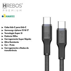 Cabo Turbo USB-C 2m Ultra Resistente Para Samsung A15 A16 A25 A26 M15 M26 M55 M56 S24 S25 Ultra