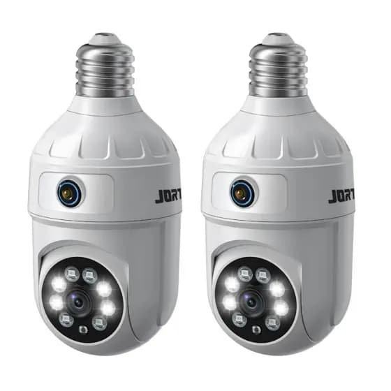 Kit 2 Câmera de Segurança IP Wi-fi Branco Full HD com Lente Dupla e Visão Noturna - com App ICSEE
