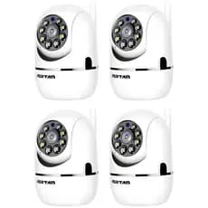 Kit 4 Câmera de Segurança PTZ Wi-fi Branco de Varredura Infravermelho Noturna - com App YOOSEE
