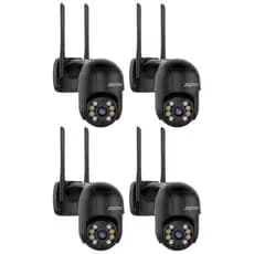 Kit 4 Câmera de Segurança IP Wi-fi Preto Externa Infravermelho Full HD - com App ICSee