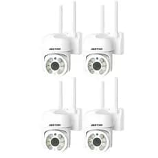Kit 4 Câmera de Segurança Wi-fi HD Branco Infravermelho IP66 - com App YOOSEE