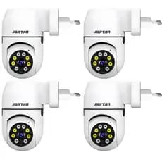 Kit 4 Câmera de Segurança Tomada Wi-fi Branco Interno - com App YOOSEE