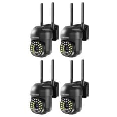 Kit 4 Câmera de Segurança Wi-fi HD Preto com Alarme e Sensor de Movimento - com App YOOSEE