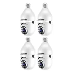Kit 4 Mini IP Câmera de Segurança Wi-fi Branco com Áudio Bidirecional Visão Noturna e Sensor de Movimento - YOOSEE