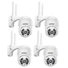 Kit 4 Câmera de Segurança IP A8 Wi-fi Branco com Áudio Bidirecional Visão Noturna LED Infravermelho - com App YOOSEE