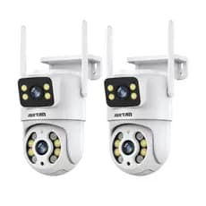 Kit 2 Câmera de Segurança IP Wi-fi Branco IP66 360°de Lente Dupla - com App YOOSEE