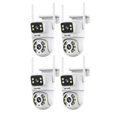 Kit 4 Câmera de Segurança IP Wi-fi Branco IP66 360°de Lente Dupla - com App YOOSEE