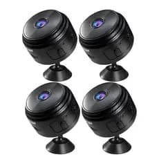 Kit 4 Mini Câmera de Segurança A9 HD Wi-fi Preto com Sensor de Movimento 110V e Suporte para Encaixe
