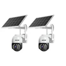 Kit 2 Câmera de Segurança Dome Wi-fi Externo com Painel Solar - com App ICSEE