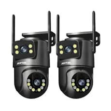 Kit 2 Câmera de Segurança IP Wi-fi Preto IP66 4MP de Lente Dupla - com App YOOSEE