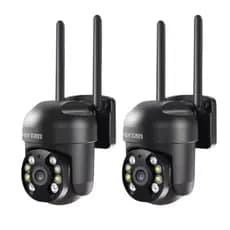 Kit 2 Câmera de Segurança Wi-fi HD Preto Infravermelho IP66 - com App YOOSEE
