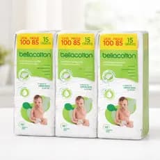 Algodão Quadrado Infantil Bellacotton – Ideal Para Recém-Nascidos-300 unidades