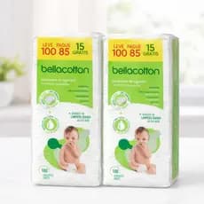 Algodão Quadrado Para Bebê Bellacotton – Macio, Seguro e Biodegradável_200 unidades