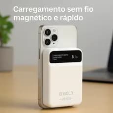 Power Bank A'GOLD PRO 10000mAh 22.5W Turbo com Carregamento Sem Fio Magnético BTE-60A