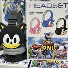 Fone de ouvido Bluetooth Sonic fofo sem fio de Silicone montado na cabeça desenho animado estéreo de alta aparência