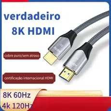 hdmi 8K 2.1 Cabo Trançado 3D Para 60hz/144hz De Ultra Alta Velocidade HDR 3D De 48 Gbps HDTV PS5/PS