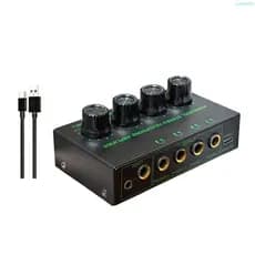Cucrya Amplificador Fone Ouvido 4 Canais Para Mixer