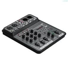 Cucrya Mixer Som USB 4 Canais Tela Digital Multifuncional Para Microfones