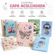 Caderno Premium Capa Acolchoada com Fecho Magnético | Agenda, Bullet Journal, Diário, Planner e Anotações