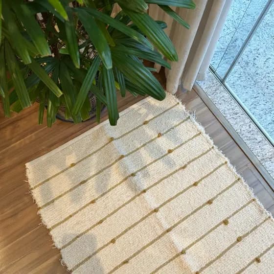 Tapete Tear Artesanal Felpudo Boho Algodão Para Quarto Closet 80cmX1,50m