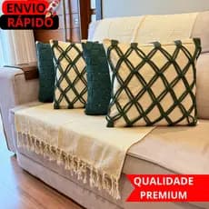 Conjunto -  Luxo Capa de Almofada Algodão Artesanal Premium Elegante, Decoração Sala, Sofá ou cama.