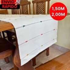 Caminho de Mesa Decorativo Premium Artesanal  Tear  –  Para Sala, Cozinha ou Jantar Especial em Casa