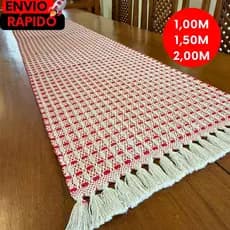 Caminho de Mesa Premium Decorar Artesanal100% Algodão Ideal pra Cozinhas, Salas, Balcões, Aparadores