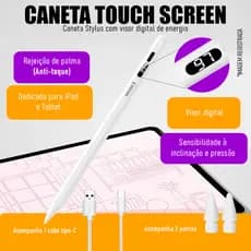 Caneta Pencil 10ª Geração para iPad Air/Pro/Mini Rejeição da Palma Inclinação Design Ergonômico