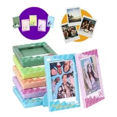 Kit 5 Porta Retrato Kpop Photocard Instax Mini 54x86mm Moldura Acrílica Colorida Expositor De Mesa Decorativo