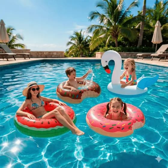 Boia inflável em forma de donut/ Melancia e Cisne para Crianças e adultos a de Melancia Piscina Verao e Praia