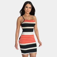 Vestido Listras Descontinuadas Alcinha Tubinho