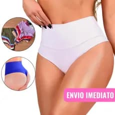 Kit Calcinha Feminina Cintura Alta Empina Bumbum feminino Aperta Barriga Fio dental Duplo Modeladora