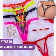 Kit 10 Calcinha Fio Tanga Sensual Regulagem Frases e Nomes Personalizados Estilosa Envio Imediato