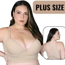 Sutiã Plus Size Reforçado Com Bojo Alta Sustentação Alça Grossa Lingirie Plus Size Feminino Push Up