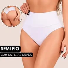Calcinha Cintura Alta Fio Duplo Cós Alto Segura Barriga Poliamida Calsinha Femenina Levanta Bumbum