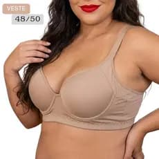 Sutiã Plus Size Feminino Grande Com Reforçado EXG 48 50 Com Bojo Alta Sustentação Confort Alça Larga