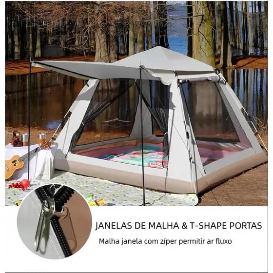 Barraca De Camping 4 A 6 Pessoas Automatica Barraca Para Acampar Impermeavel Tenda